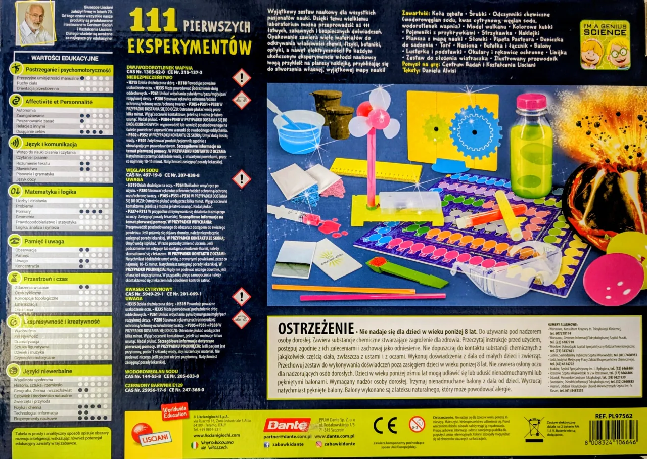 LISCIANI Zestaw naukowy IM A Genius - 111 pierwszych eksperymentów – zdjęcie 2 z 5