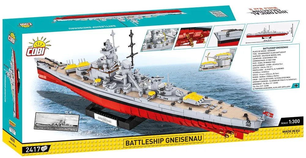 Klocki Historical Collection Battleship Gneisenau – zdjęcie 3 z 10