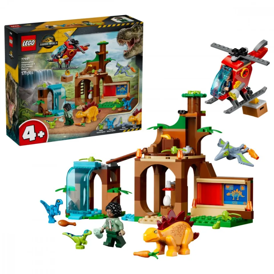 Klocki Jurassic World 77981 Welociraptor, stegozaur i pteranodon - Centrum ratunkowe – zdjęcie 6 z 6