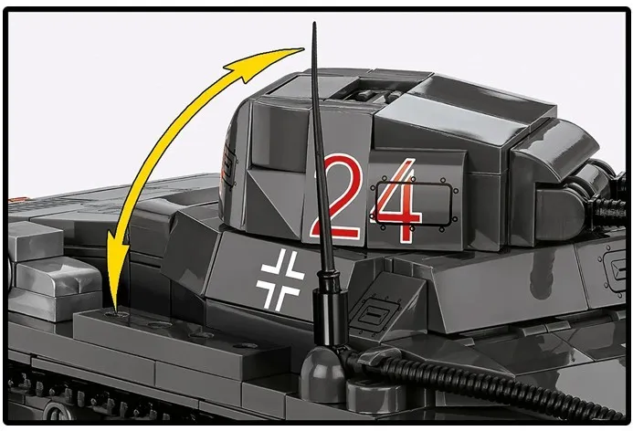 Klocki Niemiecki Czołg Panzer Ausf.B 654 elementy – zdjęcie 8 z 10