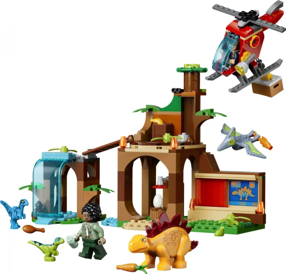 Klocki Jurassic World 77981 Welociraptor, stegozaur i pteranodon - Centrum ratunkowe – zdjęcie 2 z 6